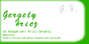 gergely hricz business card